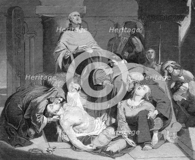'The Burial of Harold at Waltham Abbey', (c1847). Artist: Unknown
