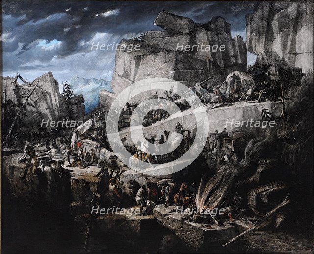Hannibal Crosses the Alps. Artist: Masson, Bénédict (1819-1893)