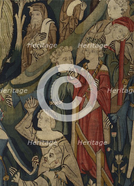 Courtly Love Games (Spieleteppich), tapestry. Detail, ca 1400.