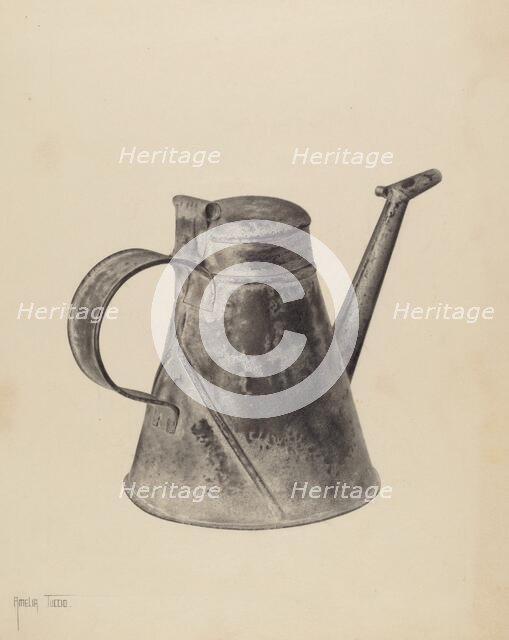 Sperm Oil Can, c. 1937. Creator: Amelia Tuccio.