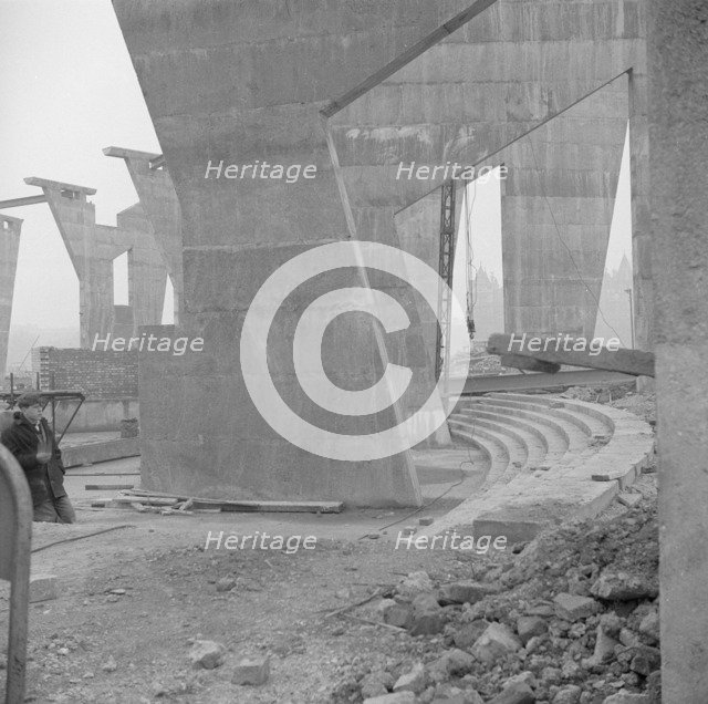 Dome of Discovery under construction, Festival of Britain, South Bank, Lambeth, London, c1950. Artist: Eric de Maré.