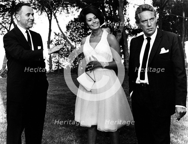 Kurt Unger with Sophia Loren (1934- ) and Peter Finch (1916-1977), 1965. Artist: Unknown