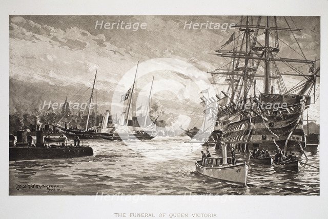 'The Funeral of Queen Victoria', Portsmouth, 1st February 1901.  Artist: Charles John De Lacy