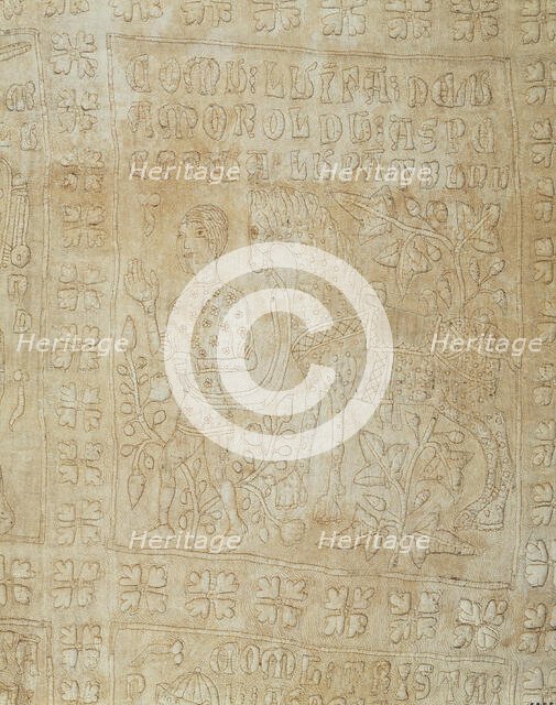 Tristan Quilt or Tristan and Isolde Quilt (Detail), Second Half of 14th cen.. Creator: Anonymous master.