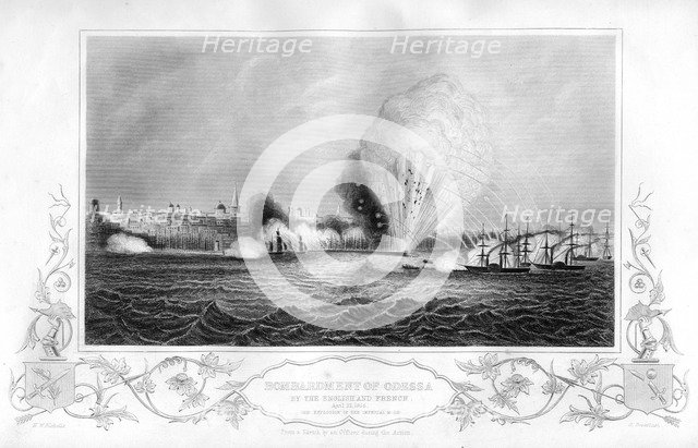 The explosion of the 'Imperial Mole' during the bombardment of Odessa, Ukraine, 1854 (1857).Artist: George Greatbatch