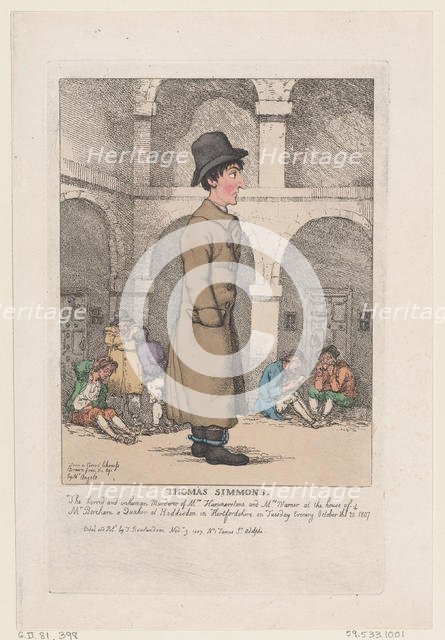 Thomas Simmons, November 9, 1807., November 9, 1807. Creator: Thomas Rowlandson.