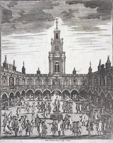 Courtyard of the Royal Exchange (2nd) London, 1729. Artist: Sutton Nicholls