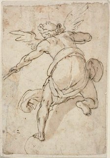 Angel Holding a Trumpet, 1576/79. Creator: Federico Zuccaro.