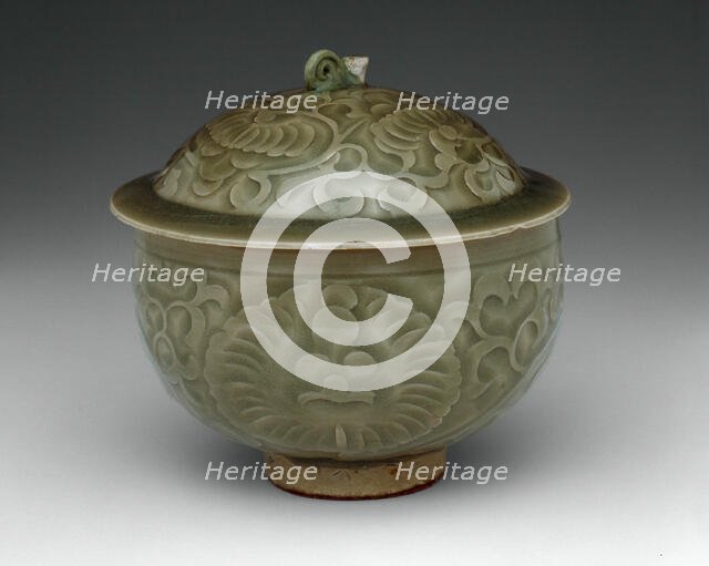 Covered Bowl with Peony Scroll, Northern Song dynasty (960-1127), 11th century. Creator: Unknown.