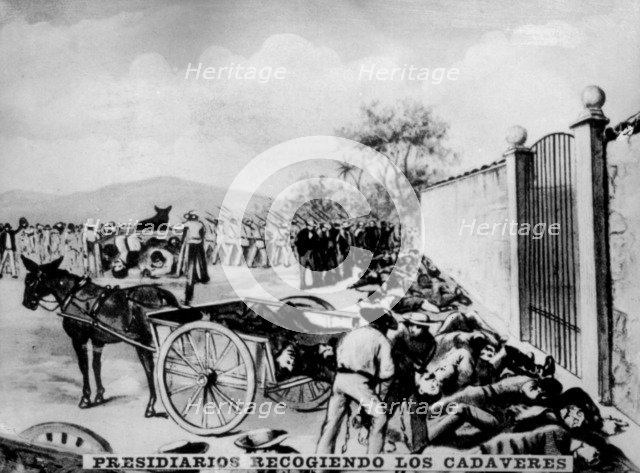 Inmates  picking up the executed, (1873), 1920s. Artist: Unknown.