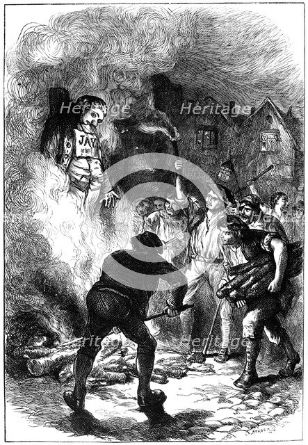 Burning John Jay's effigy, c1794 (c1880).Artist: Hooper