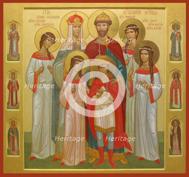 The killed Family of the Tsar Nicholas II, 2004-2007. Artist: Russian icon  