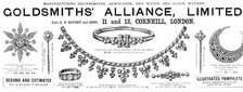 Advertisement for Goldsmiths’ Alliance, Limited, 1890. Creator: Unknown.