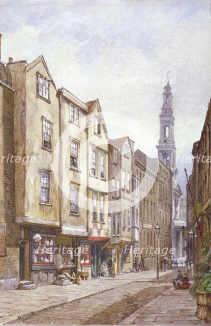 View of Drury Court, looking towards St Mary le Strand, Westminster, London, 1882. Artist: John Crowther