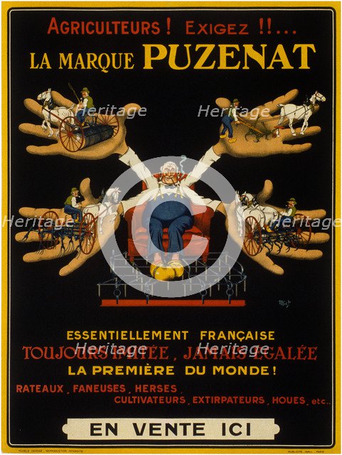 Agriculteurs! exigez!!... la marque Puzenat essentiellement française. Creator: Mich (Jean-Marie Michel Liebeaux) (1881-1923).