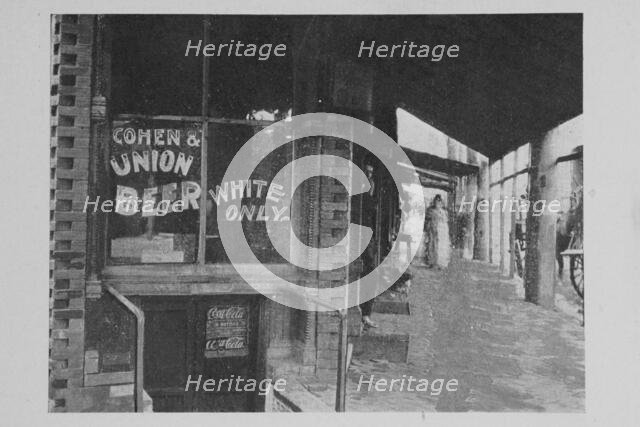 Showing how the colour line was drawn by the saloons at Atlanta, Georgia, 1908. Creator: Unknown.