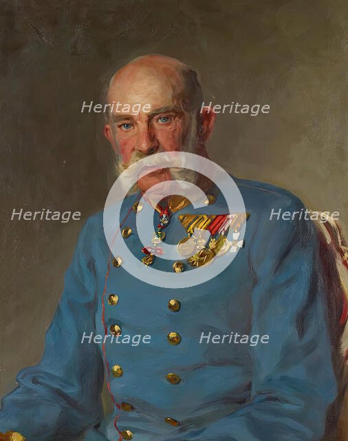 Emperor Franz Joseph I in the uniform of an Austrian field marshal, 1916. Creator: John Quincy Adams.