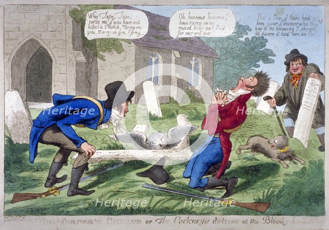 'The murder'd cherub, or the cockney's distress at the bloody-deed', 1804. Artist: Anon