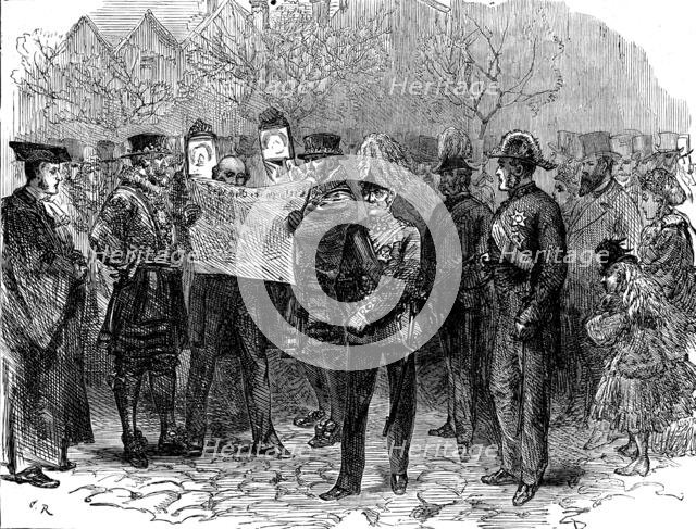 Installation of the new Constable of the Tower, 1871. Creator: Unknown.