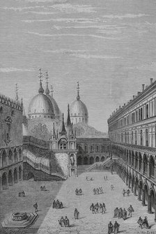 Courtyard of the Doge's Palace in Venice, 1878.  Creator: Albert Racinet.