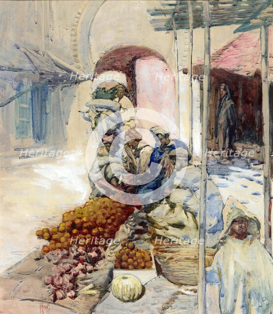 The orange sellers, Tangiers, 1905. Creator: Frances Hodgkins.