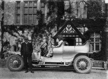 John Scott Montagu with Rolls Royce Silver Ghost outside Palace House 1910. Creator: Unknown.