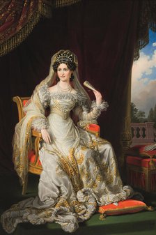 Portrait of Empress Caroline Augusta of Austria (1792-1873), 1824. Creator: Krafft, Johann Peter (1780-1856).