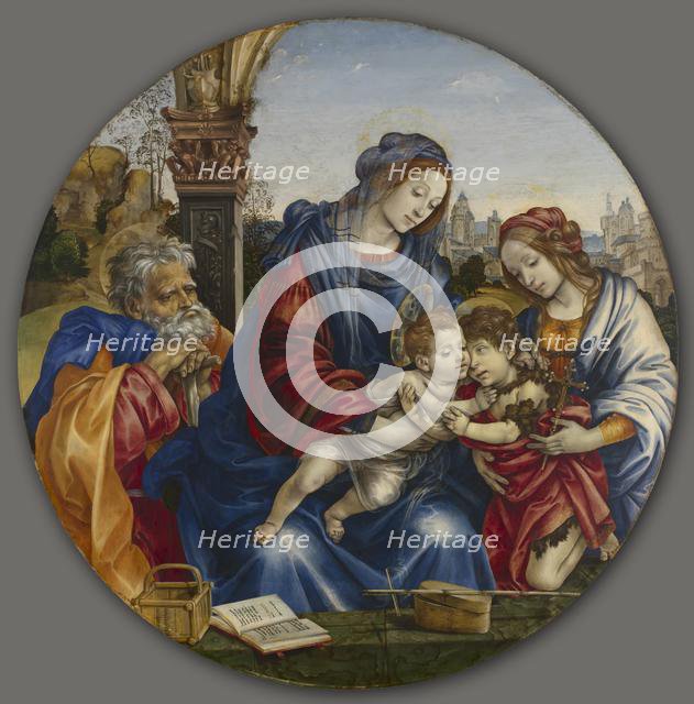 The Holy Family with Saint John the Baptist and Saint Margaret, c. 1495. Creator: Filippino Lippi (Italian, 1457-1504).
