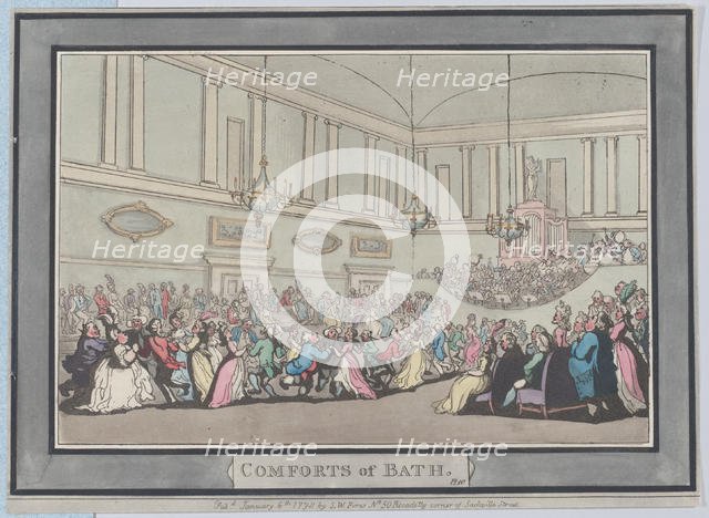 Comforts of Bath, Plate 10, January 6, 1798., January 6, 1798. Creator: Thomas Rowlandson.