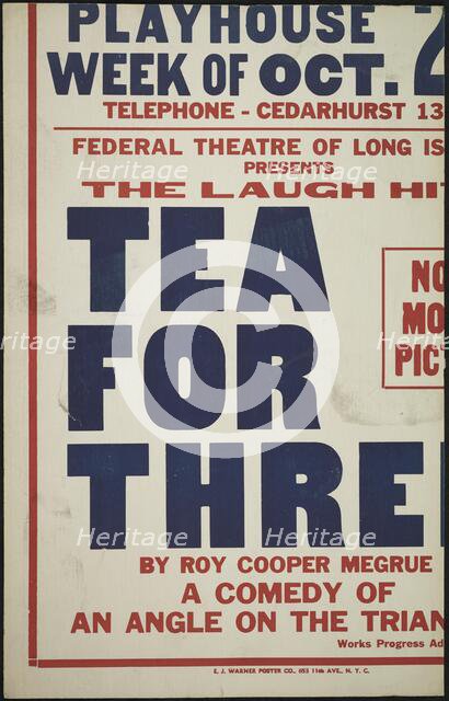 Tea for Three, Cedarhurst, NY, 1936. Creator: Unknown.
