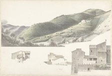 Landscape and some houses near Tivoli, 1787-1847. Creator: Josephus Augustus Knip.