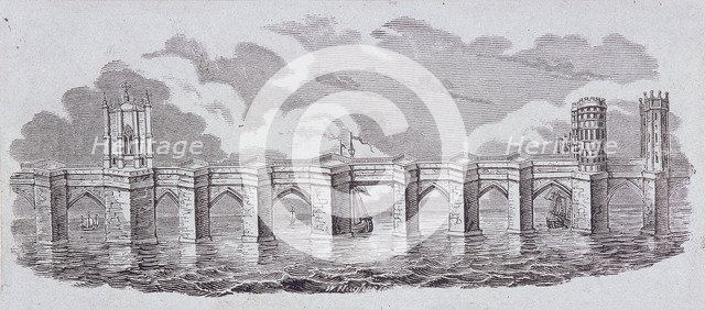 London Bridge (old), London, c1870. Artist: Anon