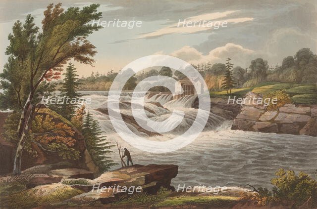 Baker's Falls (No. 8 of The Hudson River Portfolio), 1823-24. Creator: John Hill.