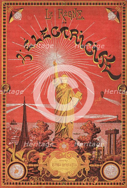 Cover "Le règne de l'électricité" by Gaston Bonnefont, 1895. Creator: Anonymous.
