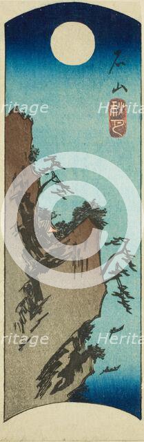 Autumn Moon at Ishiyama (Ishiyama shugetsu), section of a sheet from the series "Eight..., c1847/52. Creator: Ando Hiroshige.