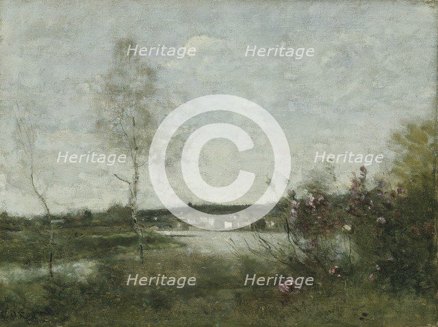 'Distant view of Corbeil, Morning', c1870. Artist: Jean-Baptiste-Camille Corot.