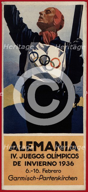 German tourist brochure. 4th Olympic Winter Games, Garmisch-Partenkirchen, 1936.