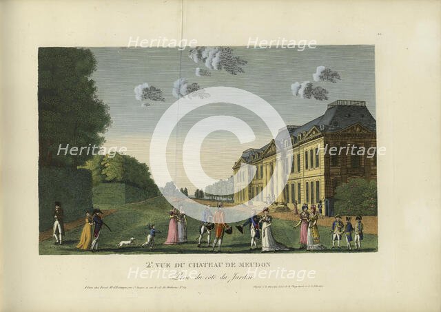 Vue du château de Meudon, prise du côté du jardin, 1817-1824. Creator: Courvoisier-Voisin, Henri (1757-1830).