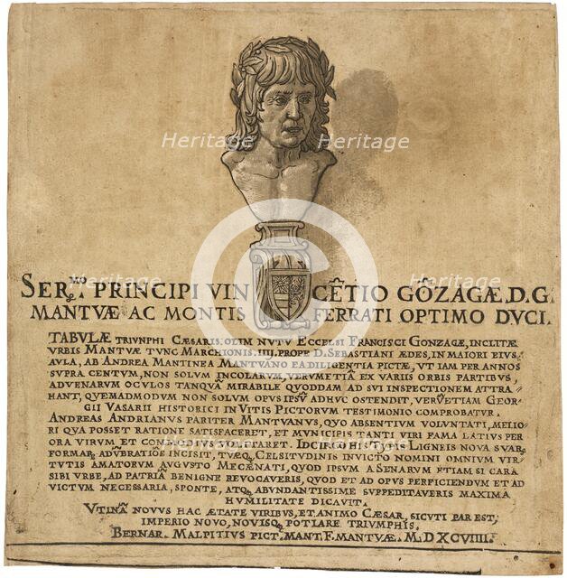 The Triumph of Julius Caesar: Title Page, 1599. Creator: Andrea Andreani.