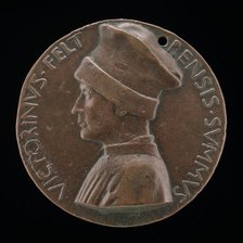 Vittorino de' Rambaldoni da Feltre, 1379-1446, Humanist [obverse], c. 1446. Creator: Pisanello.