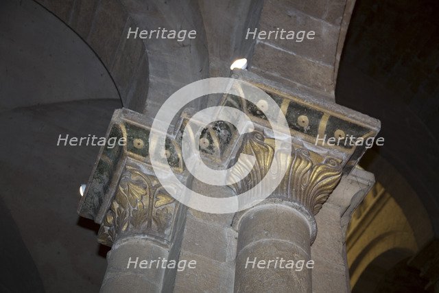 Capital details, interior of the Old Cathedral of Coimbra, Portugal, 2009. Artist: Samuel Magal