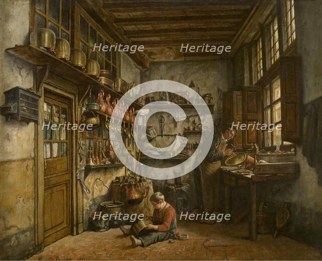 The Tinker, 1861. Creator: Henri Jean Augustin de Braekeleer.
