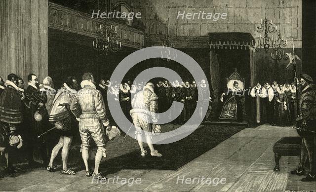 'Queen Elizabeth Receiving the French Ambassadors after the Massacre of St. Bartholomew', 1890.   Creator: Unknown.