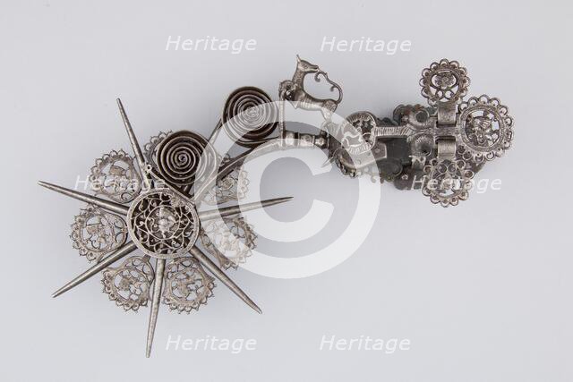 Pair of Rowel Spurs, Mexican, dated 1738. Creator: Manuel Casco.