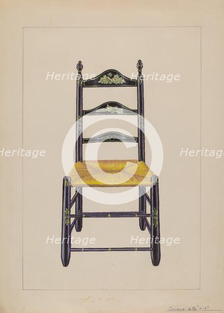 Ladderback Chair, c. 1936. Creator: Gerald Bernhardt.