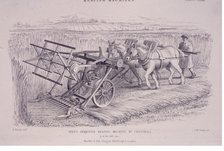 Bell's improved reaping machine by Crosskill, c1840s.  Artist: Joseph Wilson Lowry