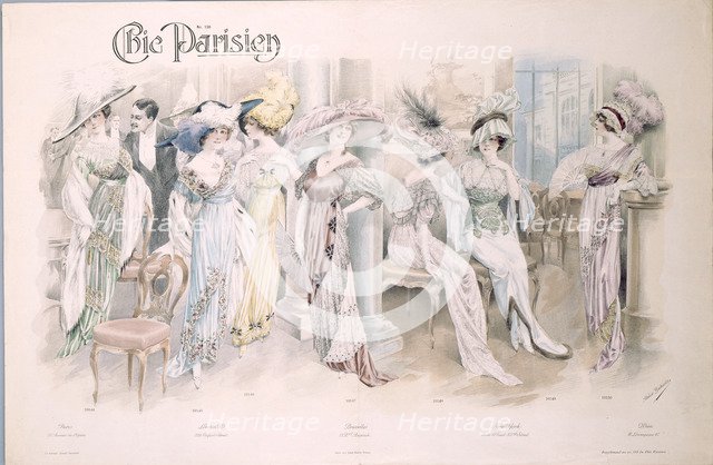 Chic Parisien. Fashion plate, 1910s.