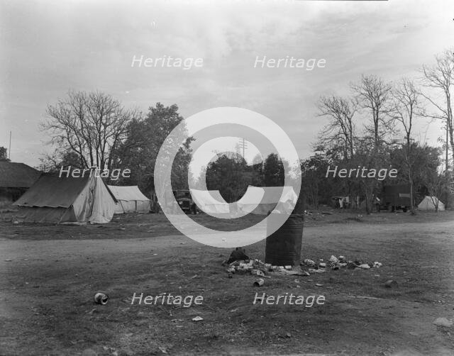Squatters' camp near Farmersville, Tulare County, California, 1936. Creator: Dorothea Lange.