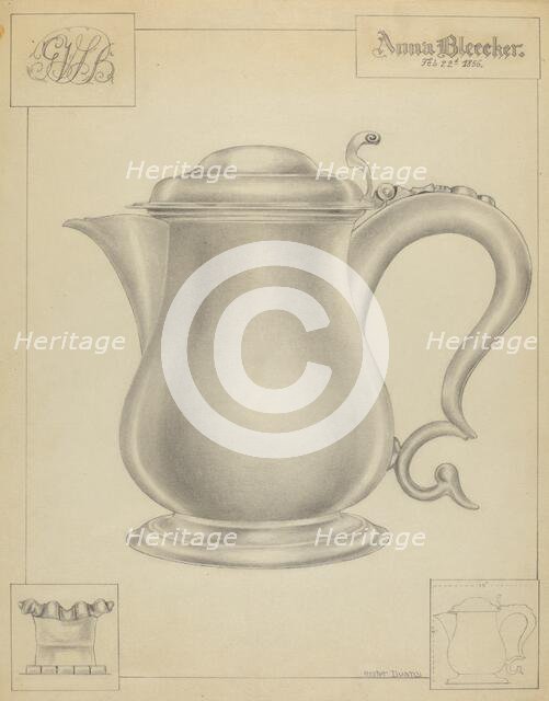 Silver Tankard, c. 1936. Creator: Hester Duany.