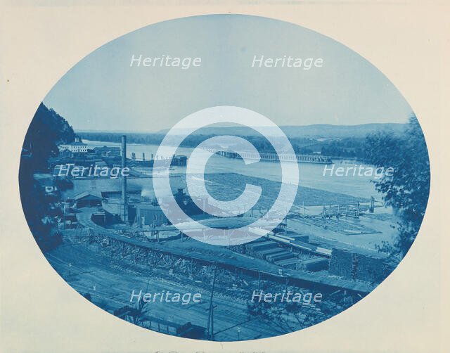 Old Ponton Bridge at N. McGregor, Ia., 1885. Creator: Henry Bosse.